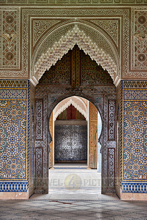 interior view with strong decoration of Telouet