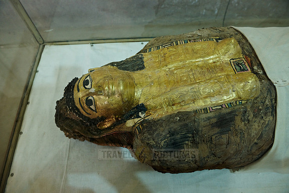 golden mummy in museum of Bahariya