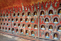 many small Budda figures in niches