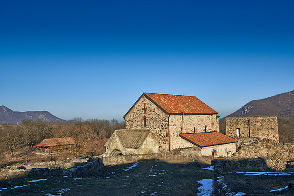 Dmanisi Sioni basilica and ruins of the Medieval fortress