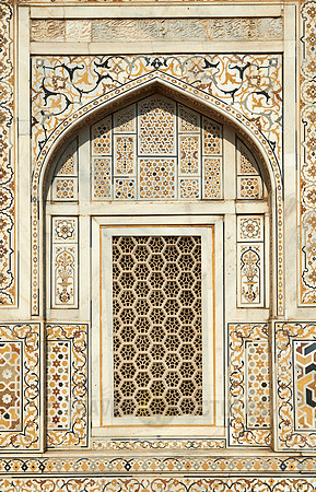 brilliant marble decorated wall with inlay work