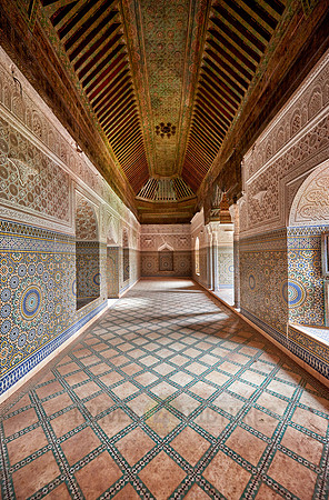 interior view with strong decoration of Telouet