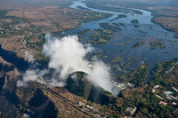 Aerial view from a helicopter of Victoria Falls