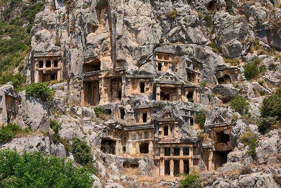 Lycian rock tombs in a rock face of Myra Ancient City