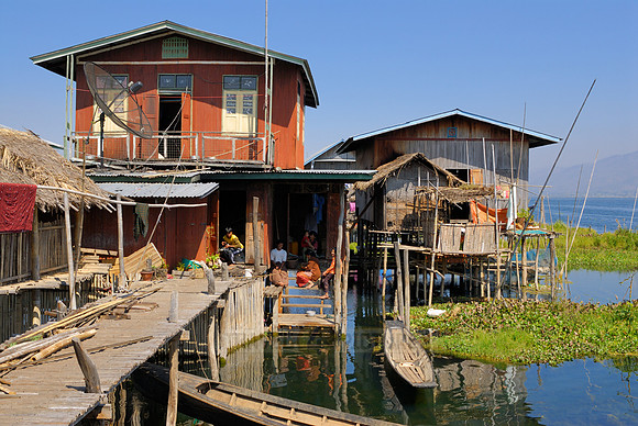 pile-dwellings of swimming village