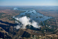 Aerial view from a helicopter of Victoria Falls