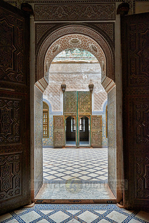 interior view with strong decoration of Telouet