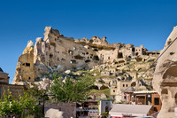 underground dwellings at rock wall of Cavusin