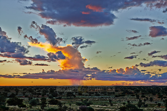 strong rain clouds during sunset