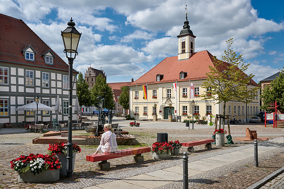 Market Square and Historic Town Hall of Angermuende