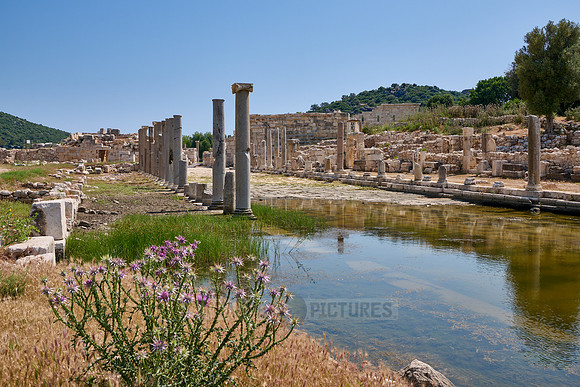 collonnaded harbor street of Patara