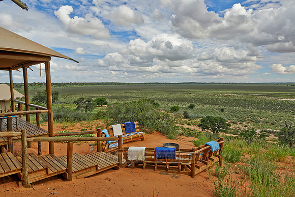 view from main area Polentswa Tented Camp