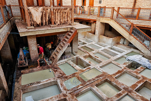 refurbished leather tannery in Old Fez