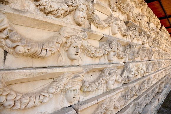 Face reliefs in the entrance area of Aphrodisias