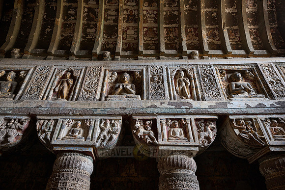 interior shot of Ajanta caves, cave 19