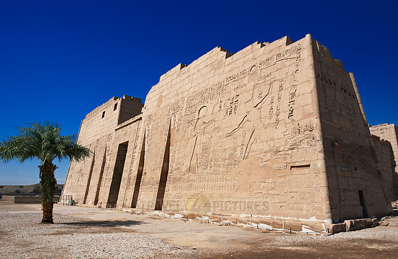 first pylon inside Mortuary Temple of Ramesses III