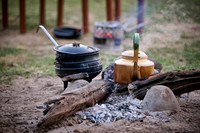 pots on fire, breakfast in Tena Tena tended Camp at Luangwa River
