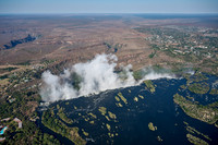 Aerial view from a helicopter of Victoria Falls
