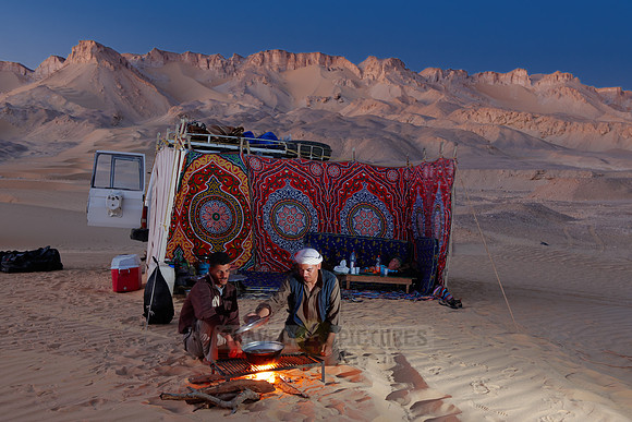 campsite in desert landscape