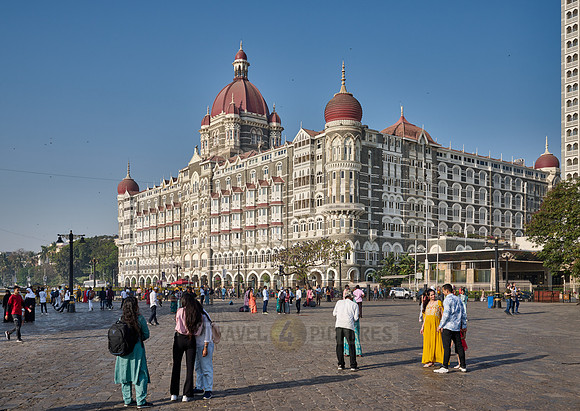 the famous Taj Mahal Palace hotel at the harbour of Mumbai