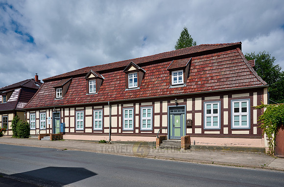 typical half-timbered house in Boitzenburg