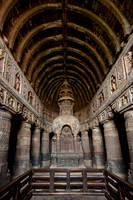 interior shot of Ajanta caves, cave 19