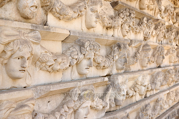 Face reliefs in the entrance area of Aphrodisias