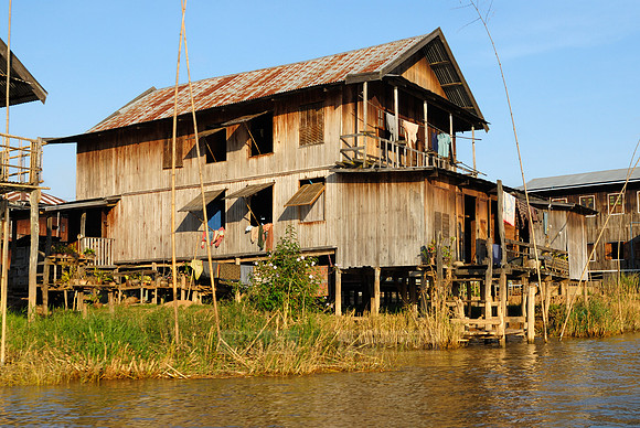 pile-dwellings of swimming village