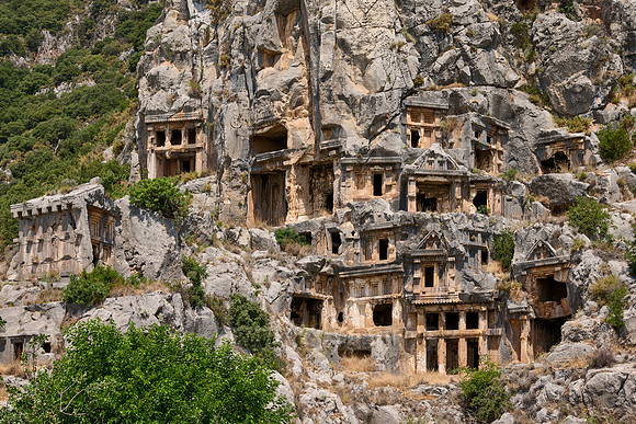 Lycian rock tombs in a rock face of Myra Ancient City