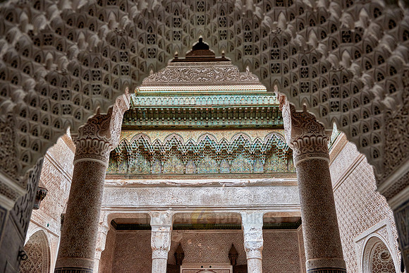 interior view with strong decoration of Telouet