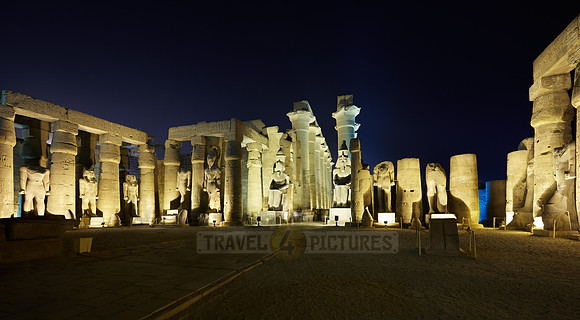 night shot Peristyle Courtyard of Ramesses II inside Temple
