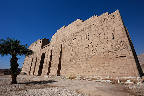 first pylon inside Mortuary Temple of Ramesses III