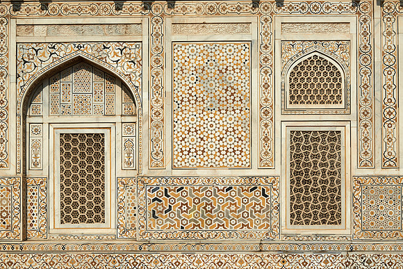 brilliant marble decorated wall with inlay work