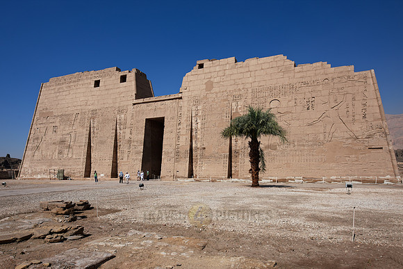 first pylon inside Mortuary Temple of Ramesses III