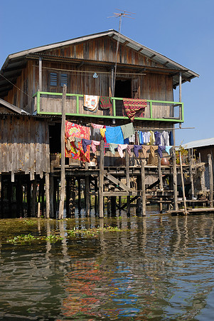 pile-dwellings of swimming village