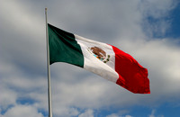 Oversized national flag on the Zocalo