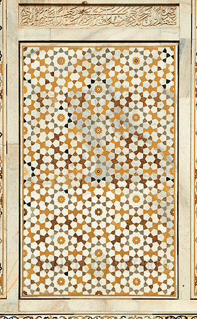 brilliant marble decorated wall with inlay work