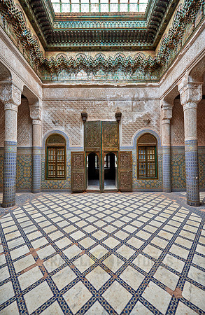 interior view with strong decoration of Telouet
