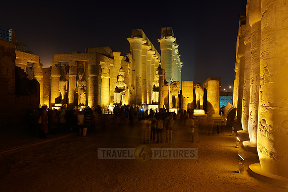 night shot Peristyle Courtyard of Ramesses II inside Temple