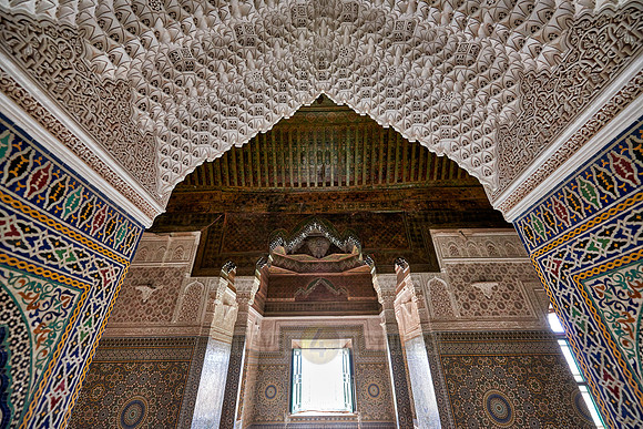 interior view with strong decoration of Telouet