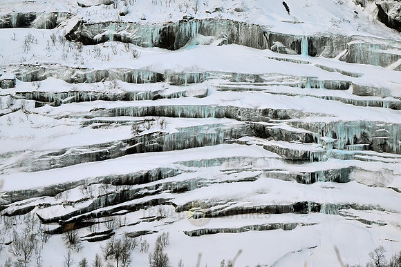 landscape with icicle at road to Nusfjord