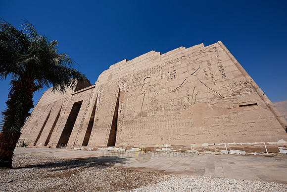 first pylon inside Mortuary Temple of Ramesses III