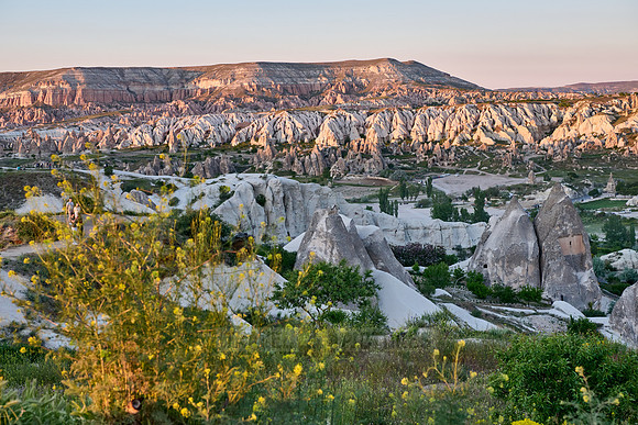 View from sunrise point of Goreme over landscape of Cappadocia