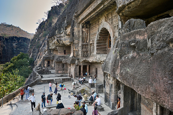 Ajanta caves, facade of Cave No. 26, Aurangabad