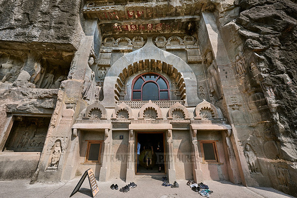 Ajanta caves, facade of cave 9
