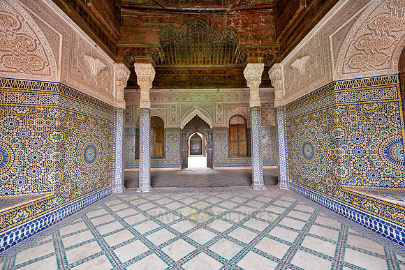 interior view with strong decoration of Telouet