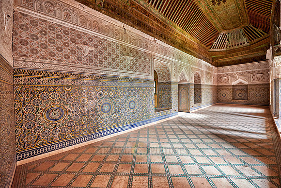 interior view with strong decoration of Telouet
