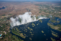 Aerial view from a helicopter of Victoria Falls