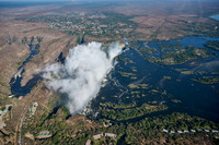 Aerial view from a helicopter of Victoria Falls