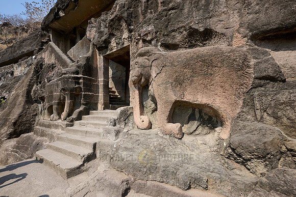 elephant carving at Ajanta caves
